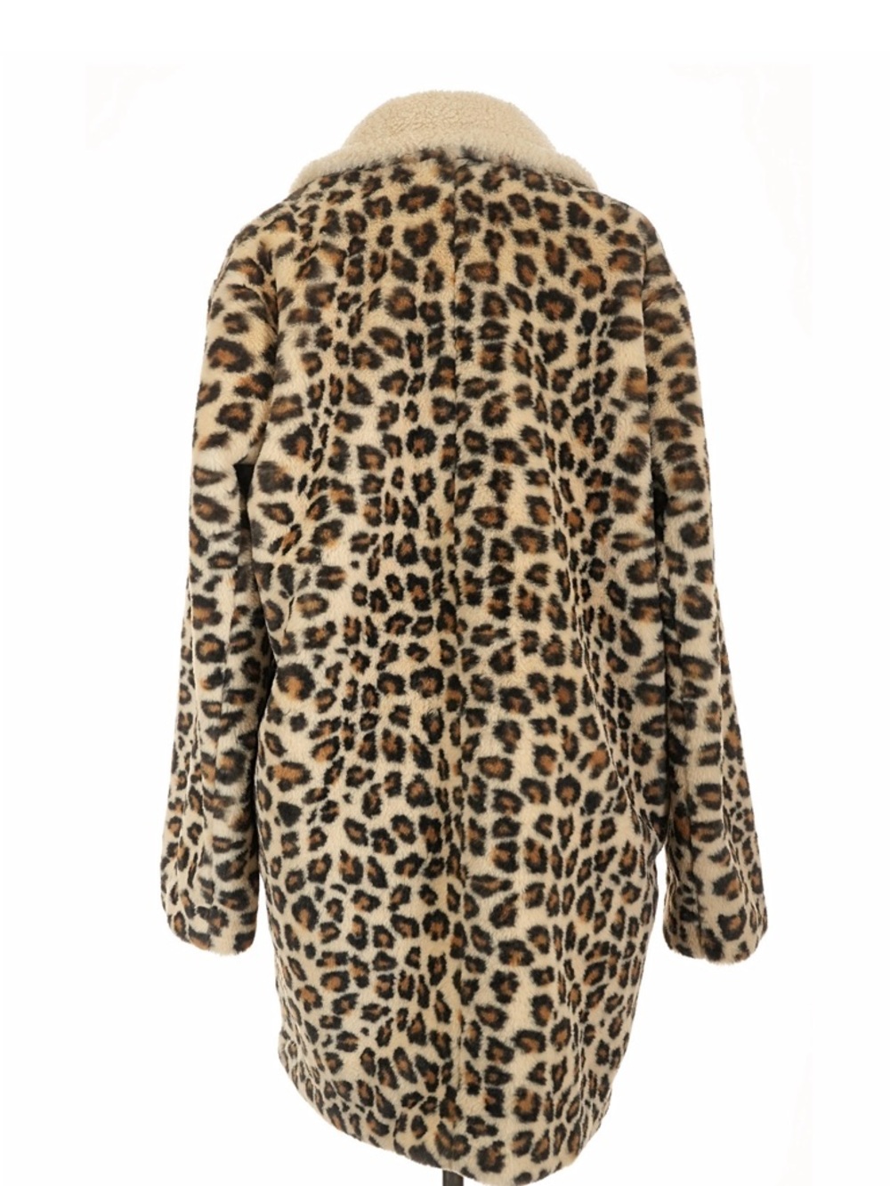 GAP Leopard Faux Fur Teddy Coat - Cream & Black - Picture 3 of 4